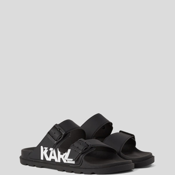 Karl Lagerfeld, Sandales À Doubles Brides Kondo Tred, Femme, Noir/Blanc, Taille: L41