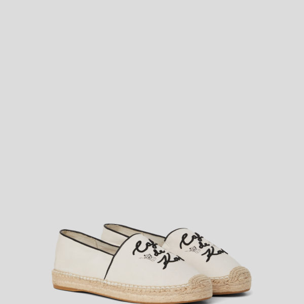 Karl Lagerfeld, Espadrilles Kamini Duo Café De Karl, Femme, Blanc Cassé, Taille: L41