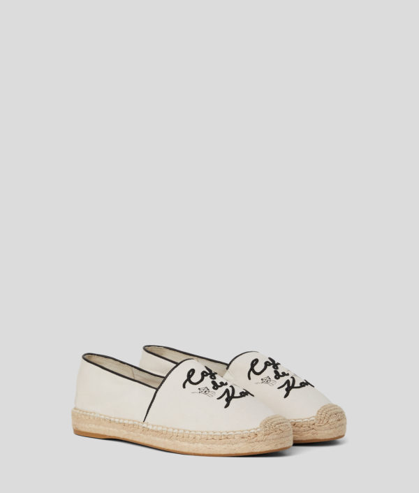 Karl Lagerfeld, Espadrilles Kamini Duo Café De Karl, Femme, Blanc Cassé, Taille: L41
