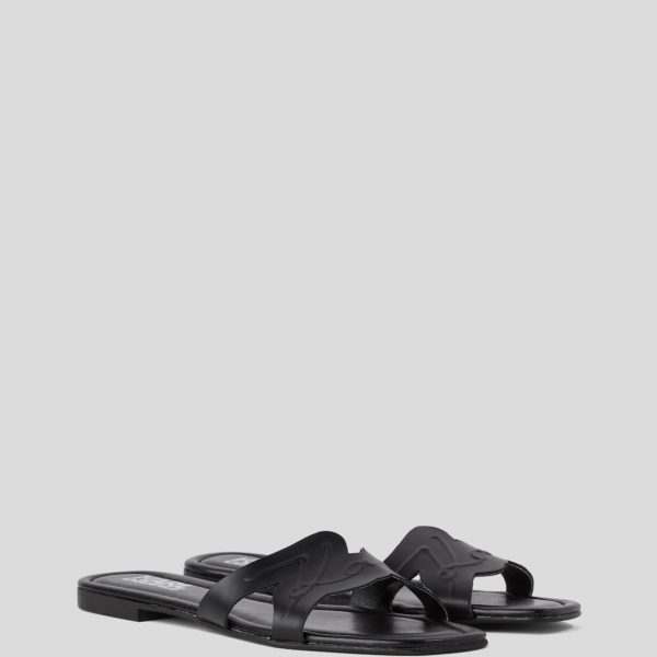 Karl Lagerfeld, Sandales Avec Découpes Brio Signature, Femme, Noir, Taille: L41