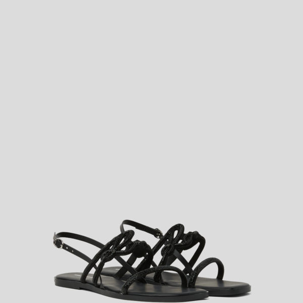 Karl Lagerfeld, Sandales Karl Signature Olympia, Femme, Noir/Argent, Taille: L41
