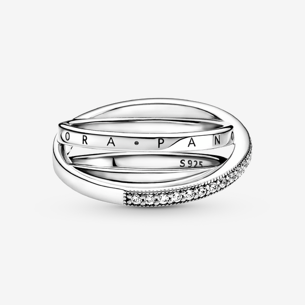 Anneau Triple Pavé Croisé - Pandora