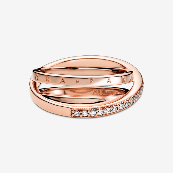 Anneau Triple Pavé Croisé - Pandora