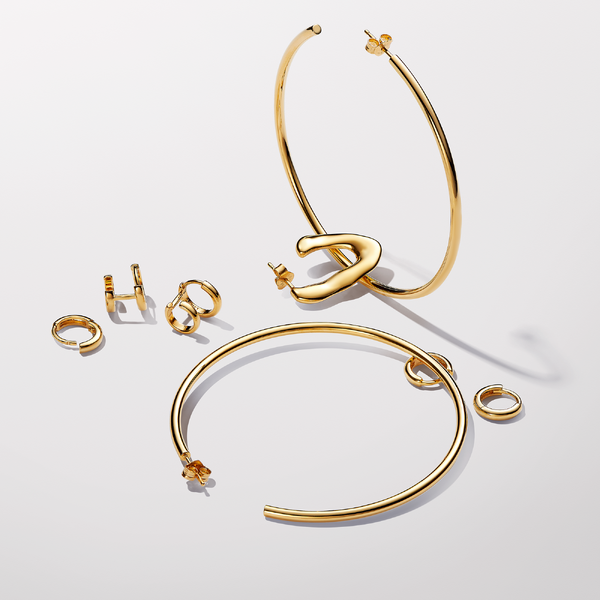 Boucles d'Oreilles Créoles Ouvertes V Organique - Pandora