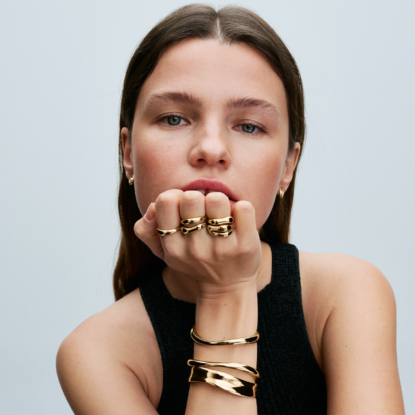 Bracelet Jonc Ouvert de Forme Organique - Pandora