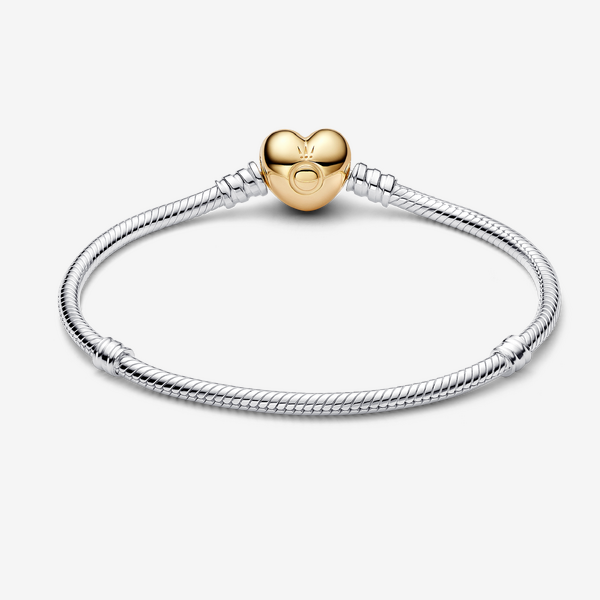 Bracelet Maille Serpent Fermoir Cœur Pandora Moments - Pandora