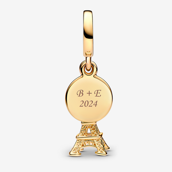 Charm Pendant Double Gravable Diamant de Synthèse Tour Eiffel de Paris – Pandora
