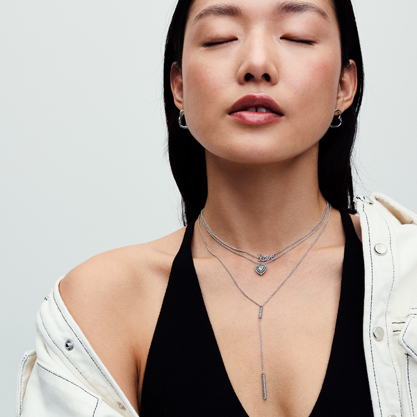Collier à Pendentif Halo Cœur Scintillant – Pandora