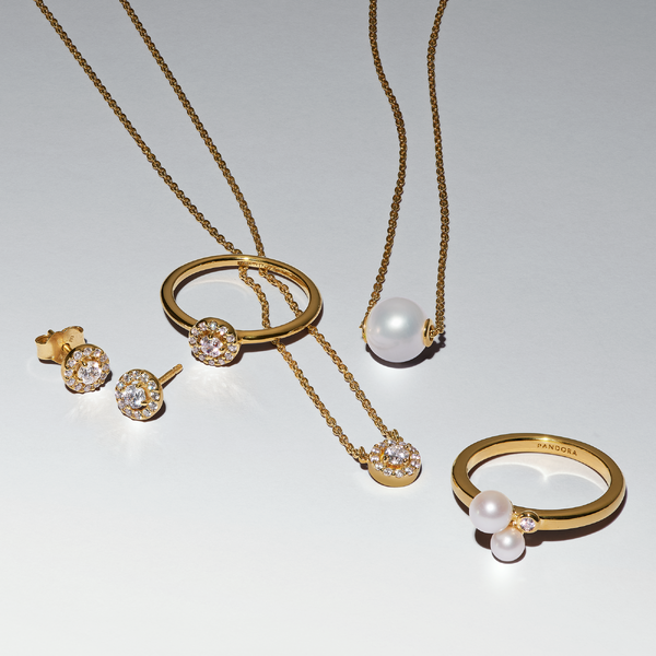 Collier à Pendentif Halo Pavé Rond – Pandora