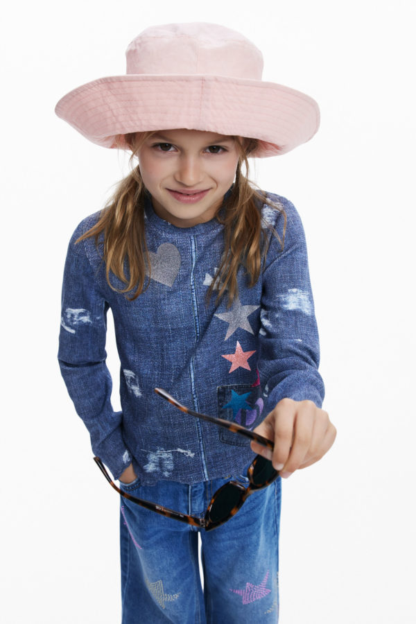 T-shirt en denim avec étoiles - Desigual