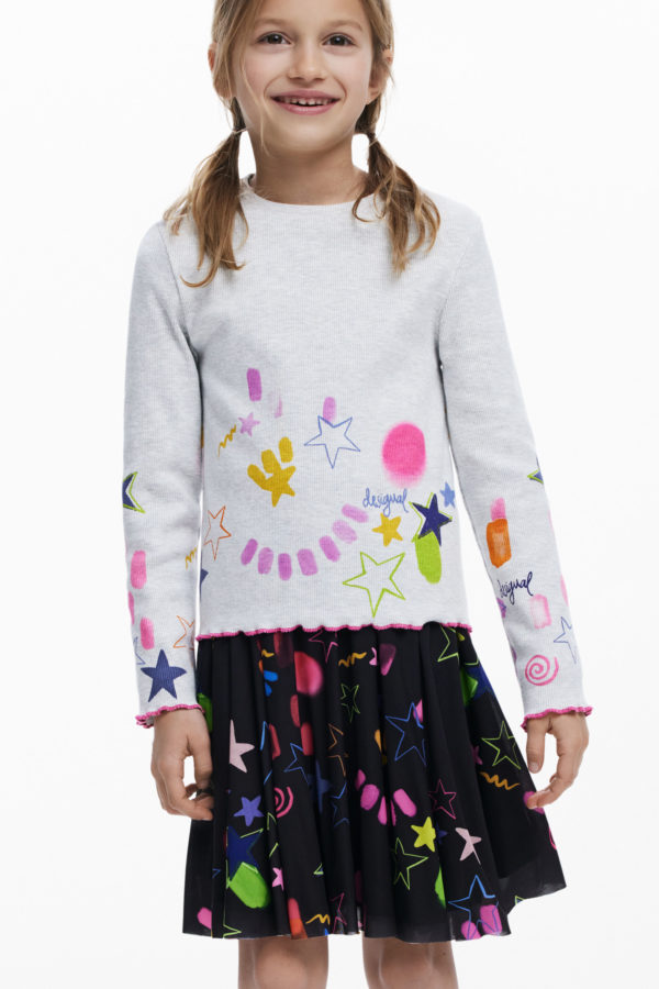 T-shirt côtelé motifs néon - Desigual