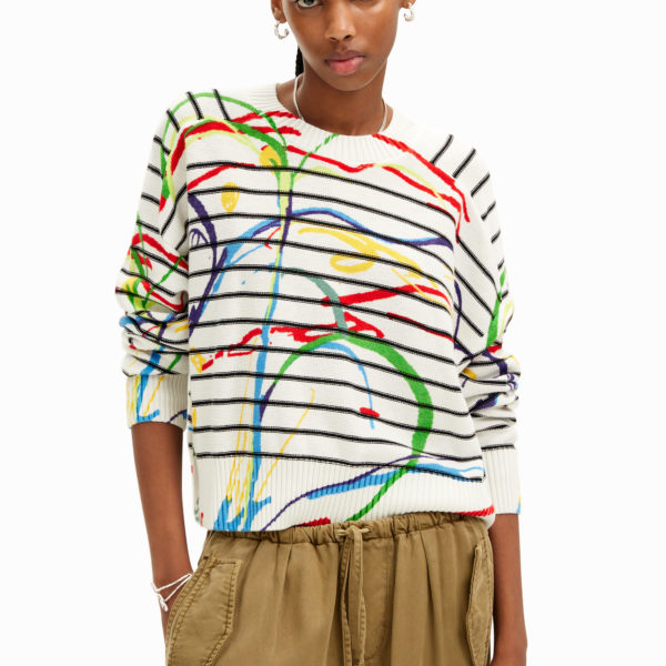 Pull court rayures arty – Desigual