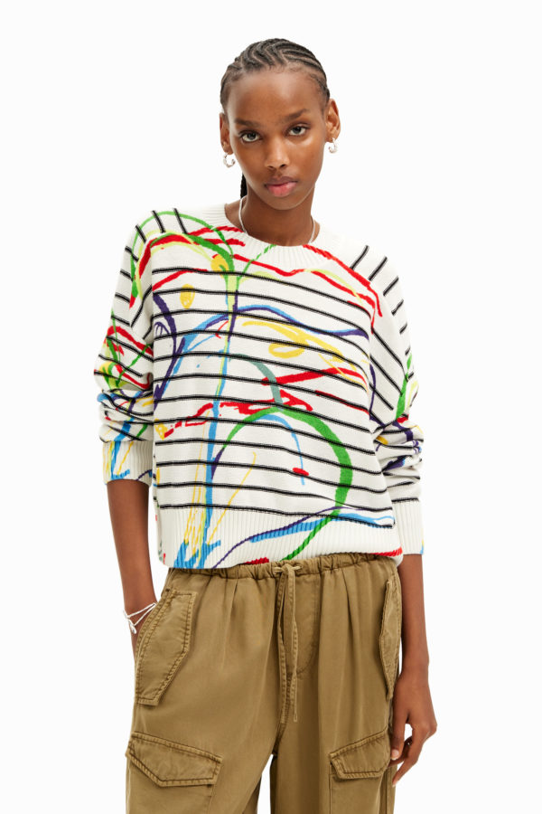 Pull court rayures arty - Desigual