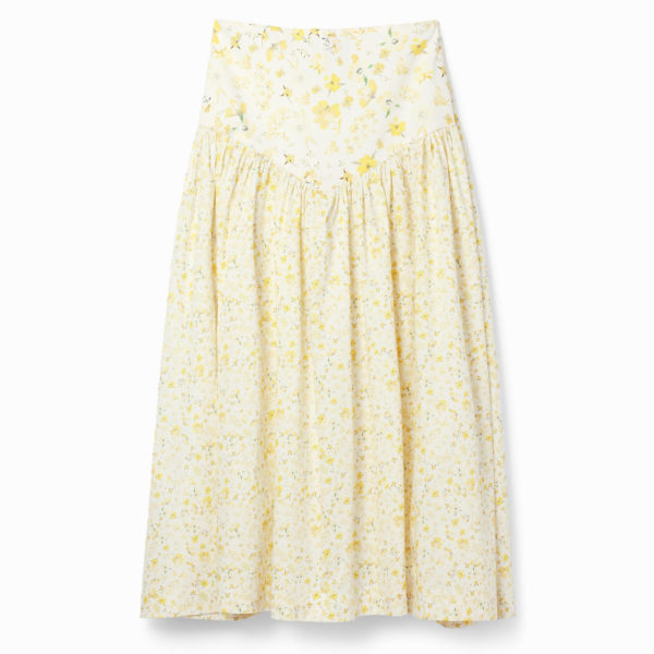 Jupe midi froncée fleurs – Desigual