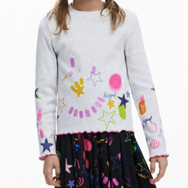 T-shirt côtelé motifs néon – Desigual