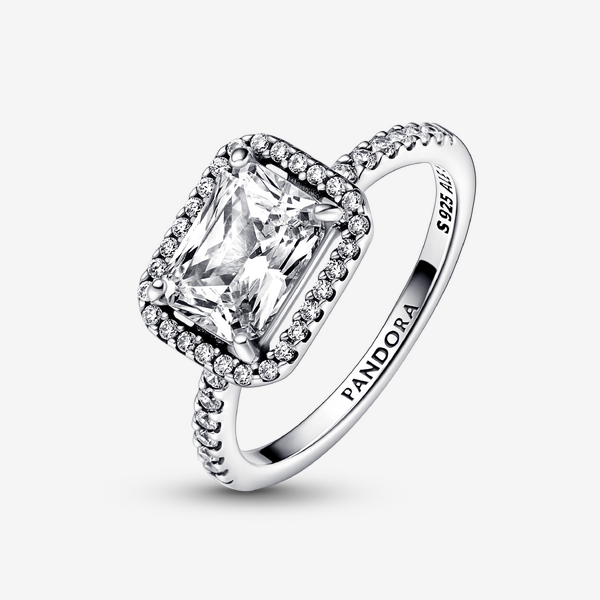 Bague Halo Scintillant Rectangulaire – Pandora