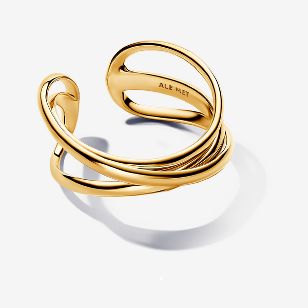 Bague Ouverte Triple Anneau de Forme Organique – Pandora