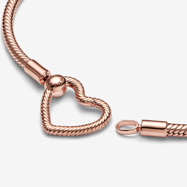 Bracelet Maille Serpent Fermoir Cœur Pandora Moments – Pandora
