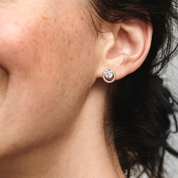 Clous d’Oreilles Halo Rond Scintillant – Pandora