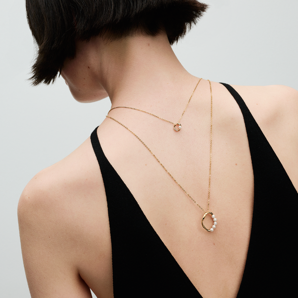 Collier Cercle Pavé de Forme Organique & Perle de Culture d’Eau Douce Traitée – Pandora