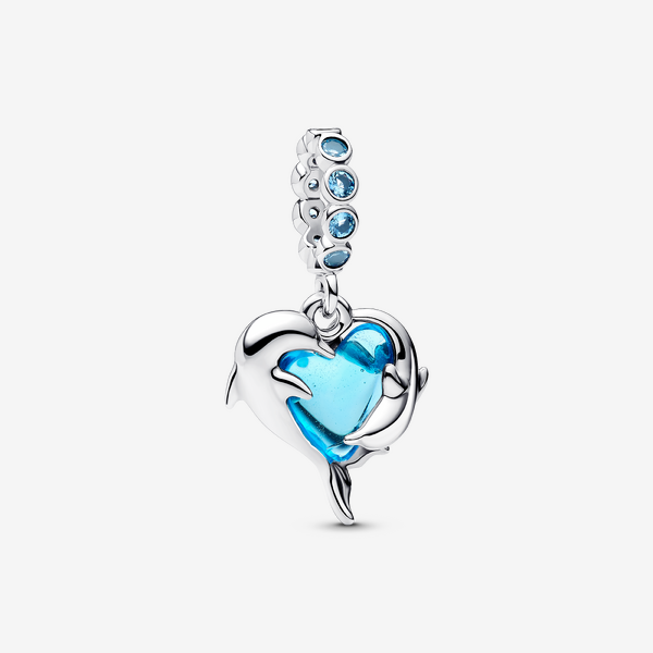 Collier Composé Dauphins Verre de Murano Bleu – Pandora
