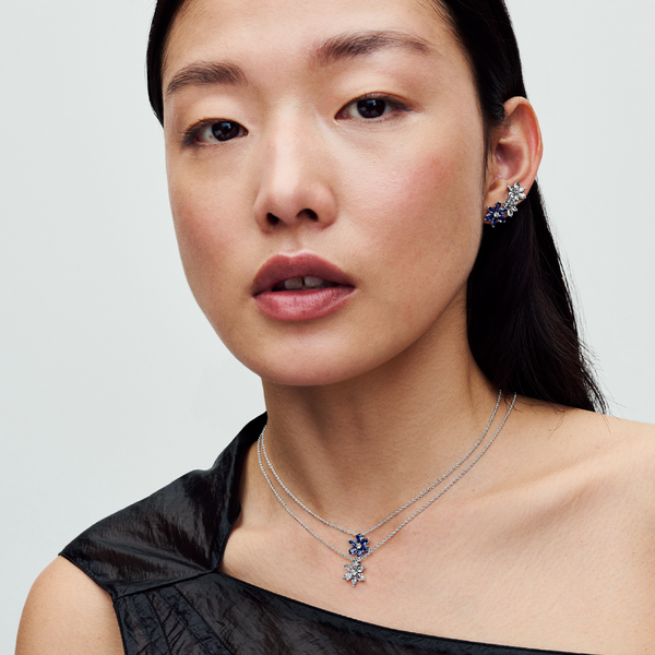 Collier à Pendentif Herbier Bleu Scintillant – Pandora