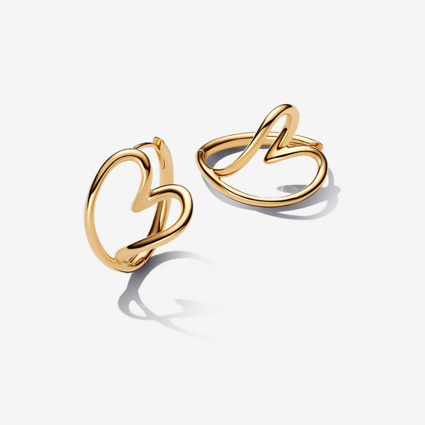 Parure Bague, Collier & Créoles Cœur Organique – Pandora