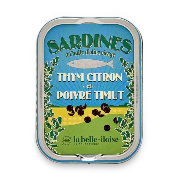 Sardines à l’huile d’olive vierge, thym citron et poivre Timut-Comtesse du Barry