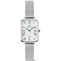Daniel Wellington DW Montre 20x26mm Quadro Sterling Roman Numerals Date Silver