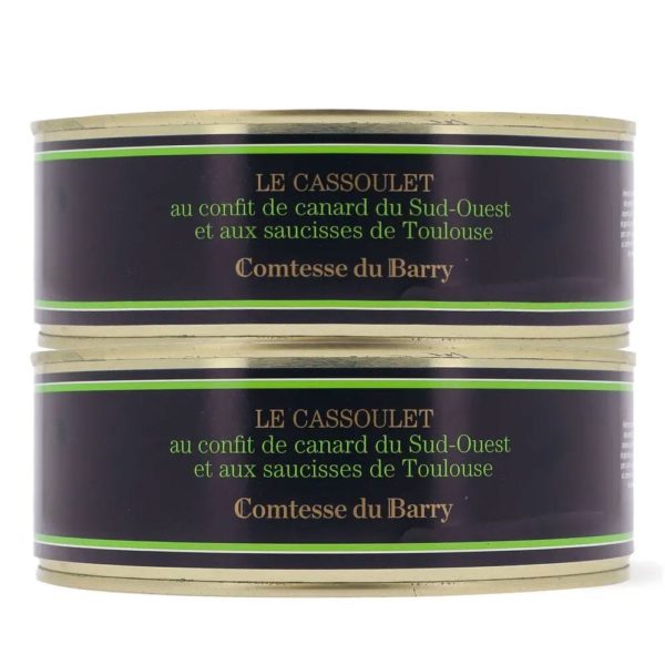 Lot de 2 cassoulets au confit de canard du Sud-Ouest et aux saucisses de Toulouse-Comtesse du Barry