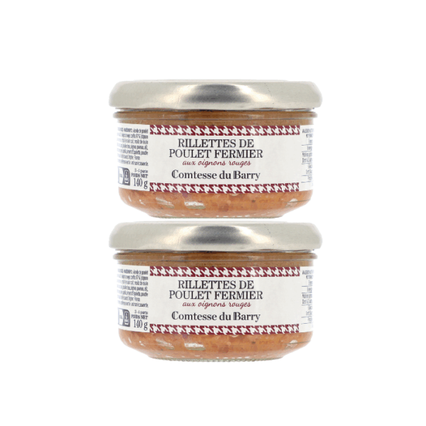 Lot de 2 rillettes de poulet aux oignons rouges-Comtesse du Barry