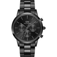 Daniel Wellington DW Montre 42mm Iconic Chronograph Link Onyx B Black