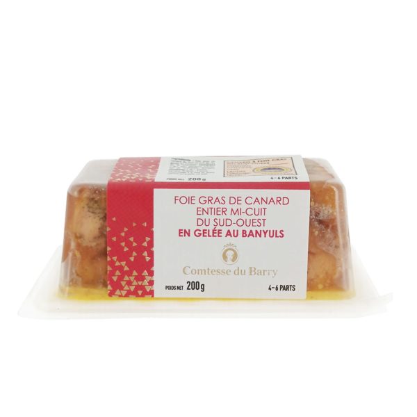 Foie gras de canard entier mi-cuit du Sud-Ouest en gelée au Banyuls 200g-Comtesse du Barry