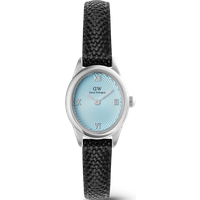 Daniel Wellington DW Montre 22x25.5mm Ophelia Mini Black Lizard Ice Blue Guilloché Silver